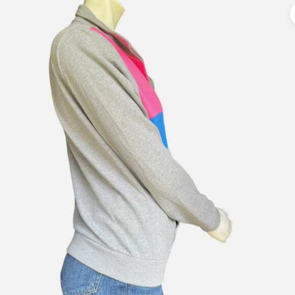 Victoria's Secret Pink Blue Gray & Pink Colorblock 1/4 Zip Sweatshirt - 6008 - Picture 3 of 5